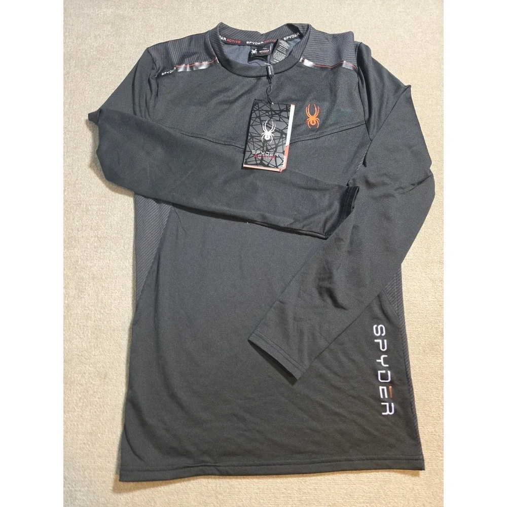 NWT Spyder ProWeb Active‎ Men's Black  Sleeve Small Undershirt Msrp 79